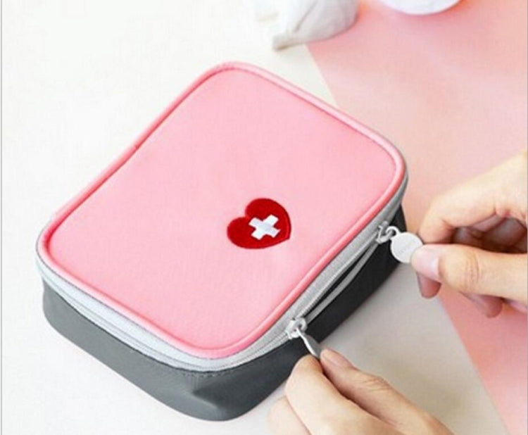 Cute Heart Mini Medicine Bag First Aid Emergency Kits Organizer Outdoor Household Pill Bag, Size: 13x10x4cm(Pink) - Pill Boxes by PMC TechLife | Online Shopping South Africa | PMC TechLife