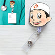 Doctor Head Pattern Cute Retractable Badge Reel Student Nurse ID Name Card Badge - Name Card Holder by PMC TechLife | Online Shopping South Africa | PMC TechLife