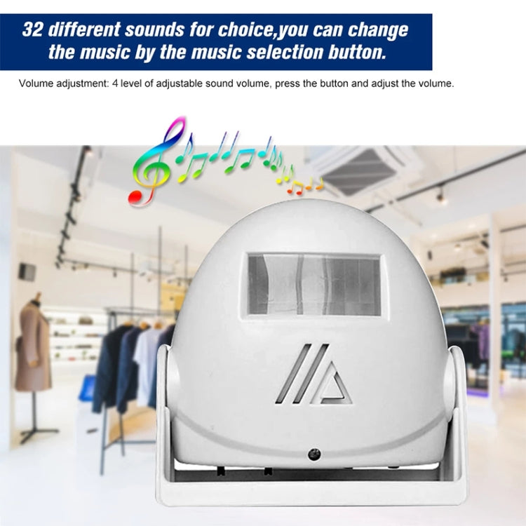 Wireless Intelligent Doorbell Infrared Motion Sensor Voice Prompter Warning Door Bell Alarm(White) - free shipping - PMC Jewellery - Order now!