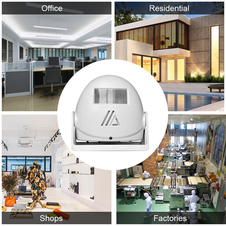 Wireless Intelligent Doorbell Infrared Motion Sensor Voice Prompter Warning Door Bell Alarm(White) - free shipping - PMC Jewellery - Order now!