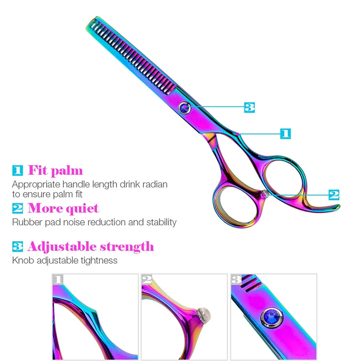 Professional Hair Cutting Scissor Hairdressing Kit Thinning Scissors Barber(Gold Thinning���SXLC-605T)) - Hair Trimmer by PMC TechLife | Online Shopping South Africa | PMC TechLife | Buy Now Pay Later Mobicred