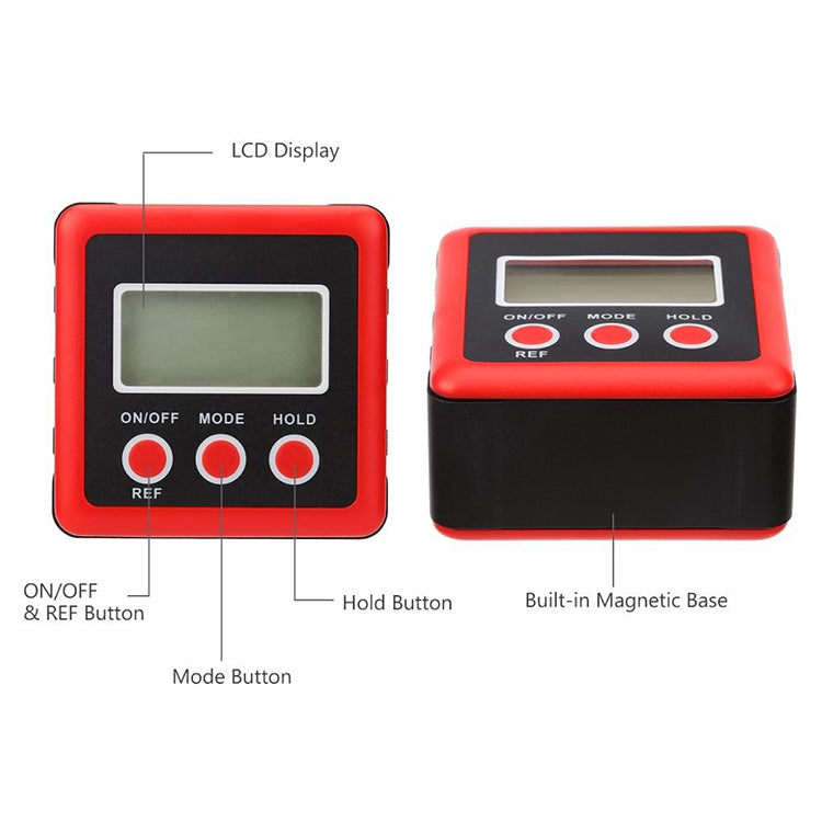 3 Button Mini Precision Magnetic Digital Tilt Box / Tilt Meter / Inclinometer(Red) - Measuring Tools by PMC TechLife | Online Shopping South Africa | PMC TechLife