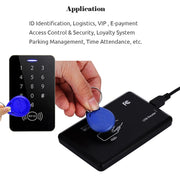 10 PCS 125KHz TK/EM4100 Proximity ID Card Chip Keychain Key Ring(Blue)