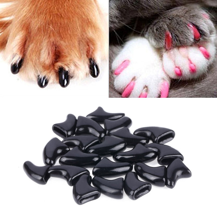 20 PCS Silicone Soft Cat Nail Caps / Cat Paw Claw / Pet Nail Protector/Cat Nail Cover, Size:S(Black) - free shipping - PMC TechLife - Order now!