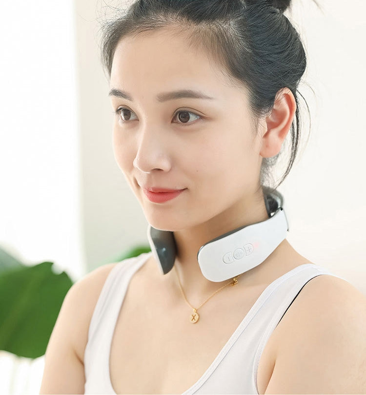 Cervical Massager Electromagnetic Pulse Heating Neck Protector, Style:Charging
