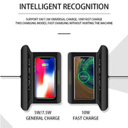 RT1 10W QI Universal Multi-function Mobile Phone Wireless Charger with Alarm Clock & Time / Calendar / Temperature Display(White)