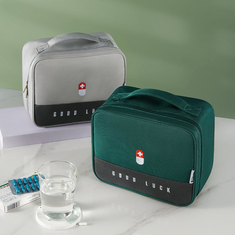 Thickened Large-Capacity Multifunctional Medicine Box Family Portable Storage Bag(Green)