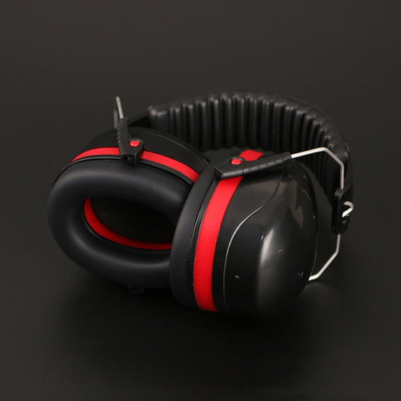 Soundproof Earmuffs Noise-Proof Sleep Earmuffs Industrial Protective Earmuffs Ear Caps(Red Black)