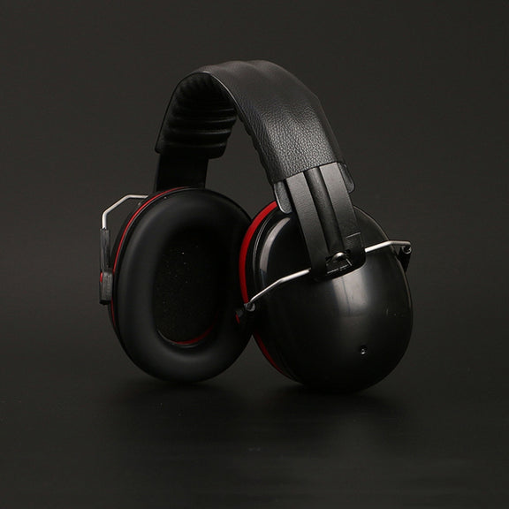 Soundproof Earmuffs Noise-Proof Sleep Earmuffs Industrial Protective Earmuffs Ear Caps(Red Black)