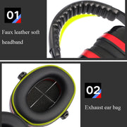 Soundproof Earmuffs Noise-Proof Sleep Earmuffs Industrial Protective Earmuffs Ear Caps(Red Black)