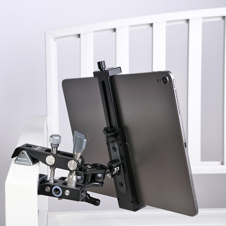 Xiletu Xj15 Live Broadcast Desktop Full Metal Tripod Mount Tablet Pc Phone Clamp With 1/4 Inch Screw Holes & Cold Shoe Base(Silver Grey)
