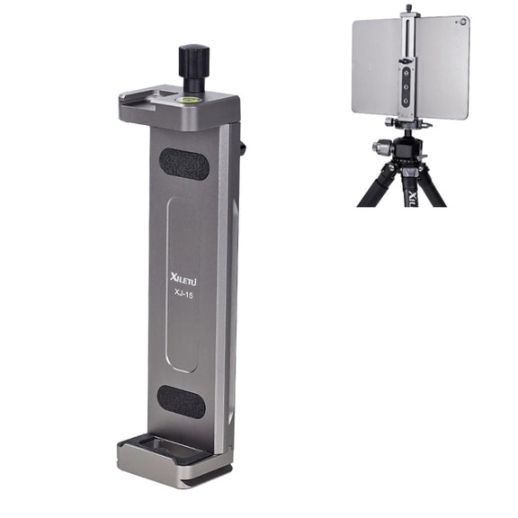 Xiletu Xj15 Live Broadcast Desktop Full Metal Tripod Mount Tablet Pc Phone Clamp With 1/4 Inch Screw Holes & Cold Shoe Base(Silver Grey)