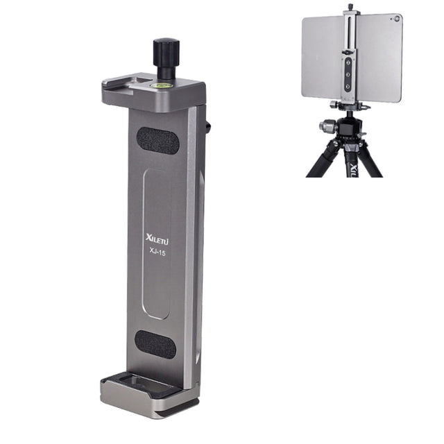 Xiletu Xj15 Live Broadcast Desktop Full Metal Tripod Mount Tablet Pc Phone Clamp With 1/4 Inch Screw Holes & Cold Shoe Base(Silver Grey)