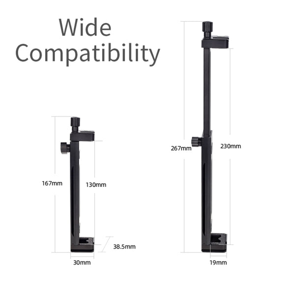 Xiletu Xj15 Live Broadcast Desktop Full Metal Tripod Mount Tablet Pc Phone Clamp With 1/4 Inch Screw Holes & Cold Shoe Base(Black)