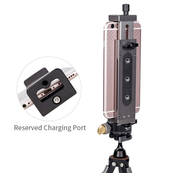 Xiletu Xj15 Live Broadcast Desktop Full Metal Tripod Mount Tablet Pc Phone Clamp With 1/4 Inch Screw Holes & Cold Shoe Base(Black)