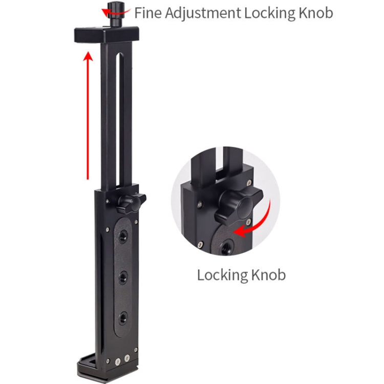 Xiletu Xj15 Live Broadcast Desktop Full Metal Tripod Mount Tablet Pc Phone Clamp With 1/4 Inch Screw Holes & Cold Shoe Base(Black)