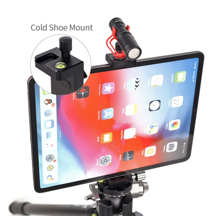 Xiletu Xj15 Live Broadcast Desktop Full Metal Tripod Mount Tablet Pc Phone Clamp With 1/4 Inch Screw Holes & Cold Shoe Base(Black)