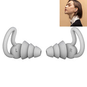 4 PCS / 2 Pair Shark Fin Nnti-falling and Noise-reducing Earplugs Anti-Noise Earplugs For Sleeping Dormitory Noise Cancelling And Noise Prevention Earplugs(Gray (3 Layers))