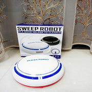 2 In 1 Rechargeable Floor Sweeping Robot Dust Catcher Intelligent Auto-Induction Floor Sweeping Robot Vacuum Cleaner(White)