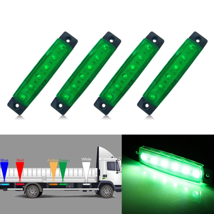4 PCS 12V 6 SMD Auto Car Bus Truck Wagons External Side Marker Lights LED Trailer Indicator Light Rear Side Lamp(Green) - Clearance Lights by PMC TechLife | Online Shopping South Africa | PMC TechLife | Buy Now Pay Later Mobicred