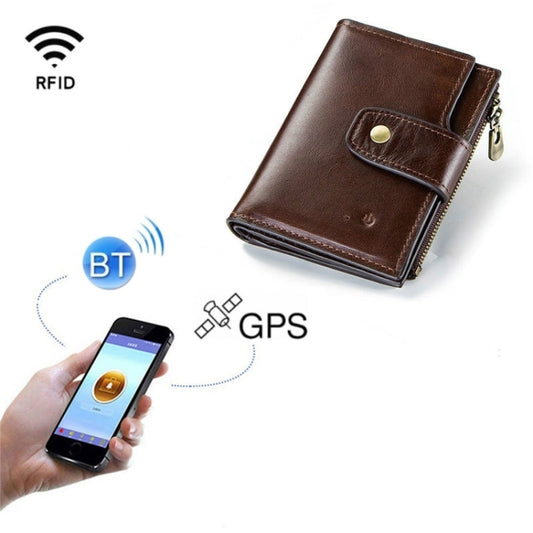 Men Leather Wallet Smart Bluetooth Antimagnetic RFID Anti-Lost Anti-Theft Multi-Function Coin Purse - free shipping - PMC Jewellery - Order now!