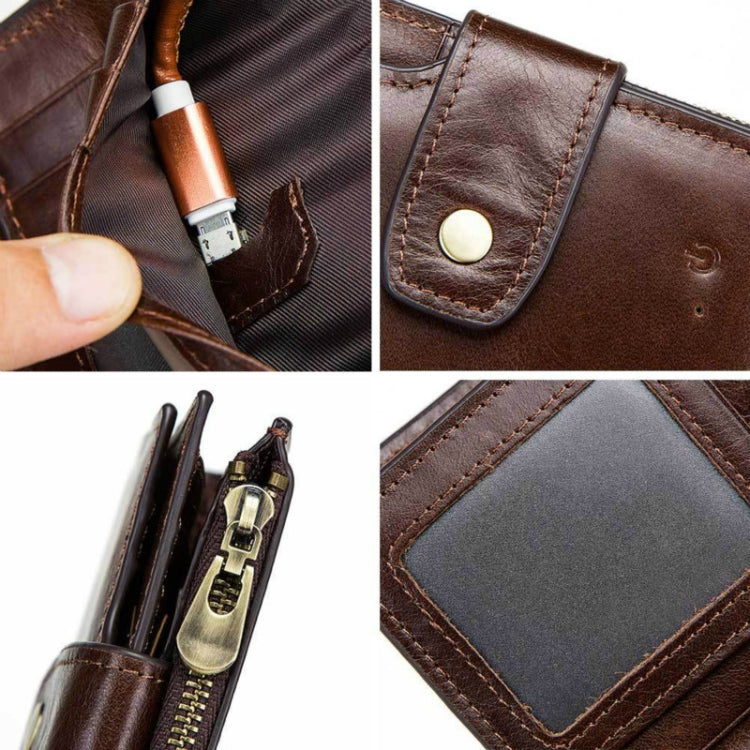 Men Leather Wallet Smart Bluetooth Antimagnetic RFID Anti-Lost Anti-Theft Multi-Function Coin Purse - free shipping - PMC Jewellery - Order now!