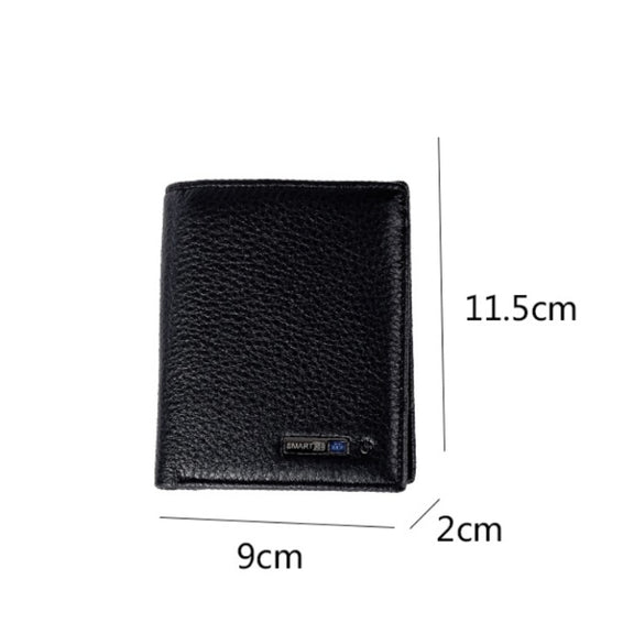 Vertical Wallet Smart Bluetooth Anti-Lost Anti-Theft Leather Bag, Style:Smart(Black)
