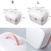 Multifunctional Dustproof Jewelry Cosmetic Plastic Box Household Portable Medicine Box Case, Size:S 24x16.5x14cm(White)