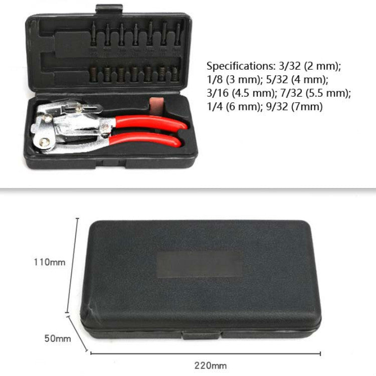 16 in 1 Stainless Steel Copper Aluminum Strip Iron Leather Plastic Manual Punching Pliers Punching Machine Set - Pliers by PMC TechLife | Online Shopping South Africa | PMC TechLife