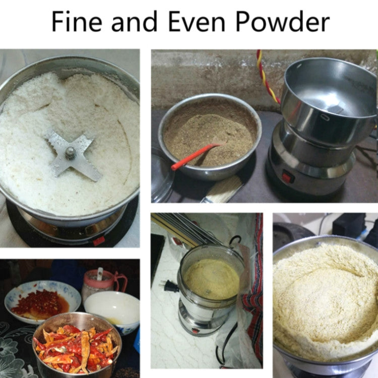 Daisheng Medicinal Material Grinder Powder Machine Household Small Stainless Steel Grinder, Specification:CN Plug(4 Leaf Blade) - Stirrer & Squeezer by PMC TechLife | Online Shopping South Africa | PMC TechLife