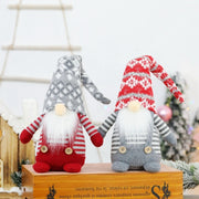 Christmas Decorations Faceless Elderly Dolls Forest Elderly Dolls Christmas Ornaments(Grey Hat)