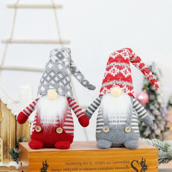 Christmas Decorations Faceless Elderly Dolls Forest Elderly Dolls Christmas Ornaments(Red Hat)