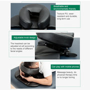 Adjustable Headrest Face Pillow Family Massage Beauty Cradle Rest Pad For Desk(Black Color)