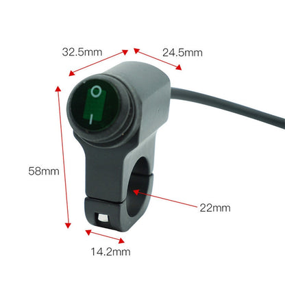 Motorcycle Aluminum Alloy Faucet LED Waterproof Switch Accessories Headlight Switch(Green Light Black) - free shipping - PMC Jewellery - Order now!