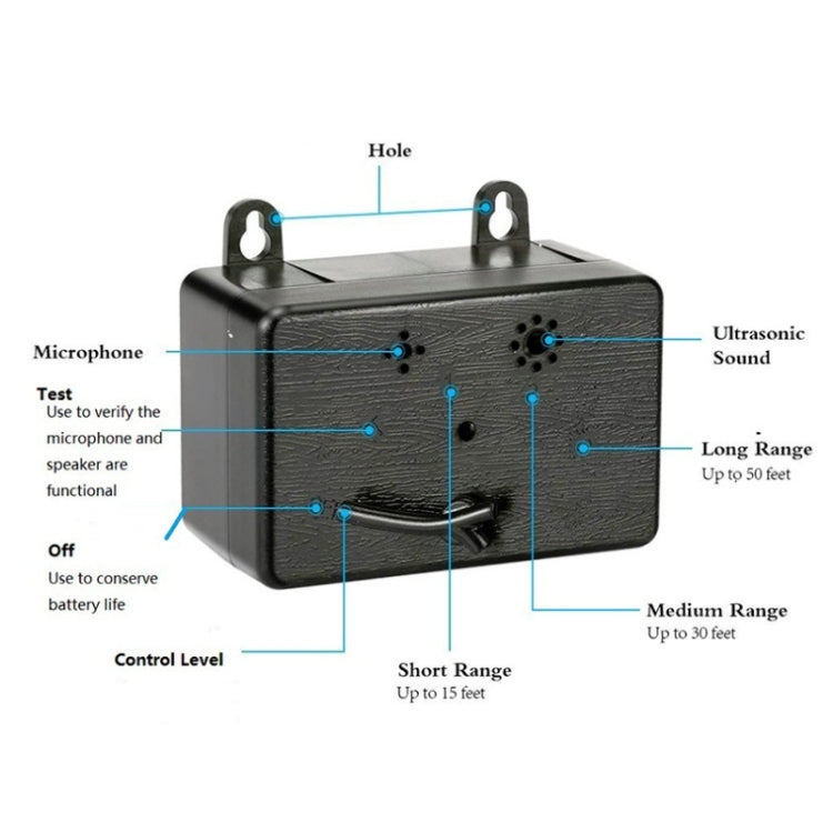 Ultrasonic Dog Repeller Pet Automatic Bark Stopper Dog Training Supplies, Specification: CSB19 (Battery Type)(Black)
