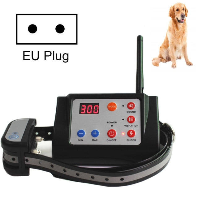 2 In 1 Smart Wireless Water-resistant Fence Remote Dog Trainer with Collar, Style:700G(EU Plug)