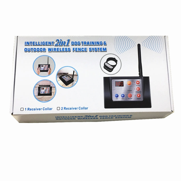 2 In 1 Smart Wireless Water-resistant Fence Remote Dog Trainer with Collar, Style:700G(EU Plug)