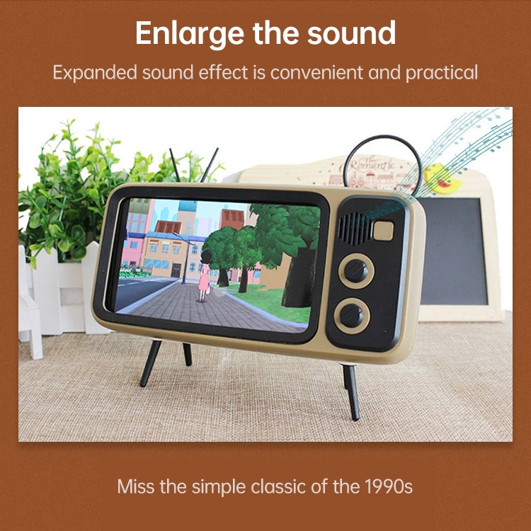 Q02 Retro Desktop Lazy Live TV Phone Holder for 4.7~6.2 inch Display Mobile Phone(Brown)