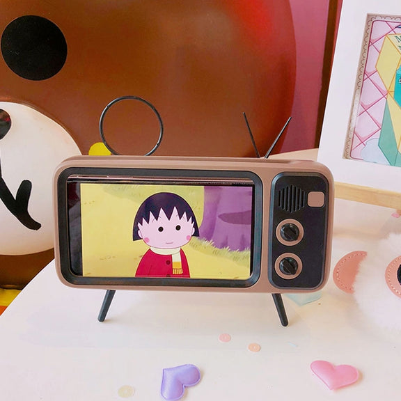 Q02 Retro Desktop Lazy Live TV Phone Holder for 4.7~6.2 inch Display Mobile Phone(Brown)