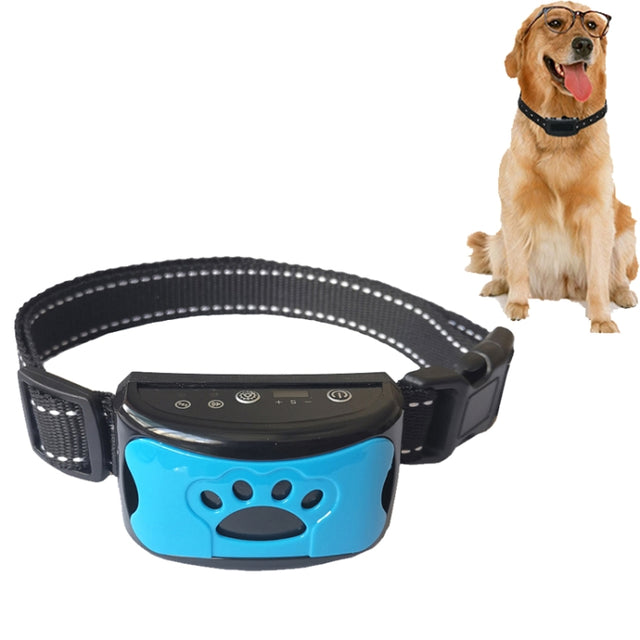 Rechargeable Water-resistant Intelligent Identification Automatic Lock Bark Stop(Sky Blue)
