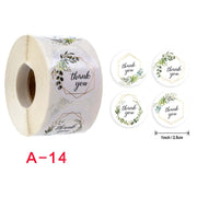 Roll Flower Thank You Sticker Birthday Party Wedding Decoration, Size: 2.5cm/1inch(A-14)