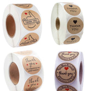 Kraft Paper Roll Sticker Thank You Sticker Label Red Love Envelope Decoration, Size: 2.5cm/1inch(B-10)