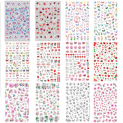 10pcs 3D Adhesive Butterfly Retro Rose Color Nail Art Sticker(F-628)
