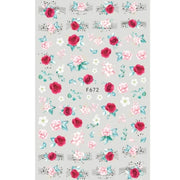 10pcs 3D Adhesive Butterfly Retro Rose Color Nail Art Sticker(F-672)