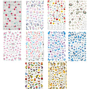 10pcs 3D Adhesive Butterfly Retro Rose Color Nail Art Sticker(F-672)
