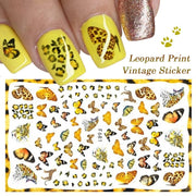 10pcs 3D Adhesive Butterfly Retro Rose Color Nail Art Sticker(F-676)