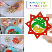 Christmas Creative DIY Decoration Gift Set  Handmade Wood Chip Pendant, Style:JM02031