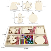 Christmas Creative DIY Decoration Gift Set  Handmade Wood Chip Pendant, Style:JM02040
