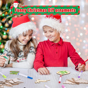 Christmas Creative DIY Decoration Gift Set  Handmade Wood Chip Pendant, Style:JM02040