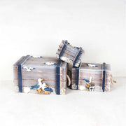 3 In 1 Wooden Storage Box Jewelry Boxes Wooden Box Decoration(Gray Set)